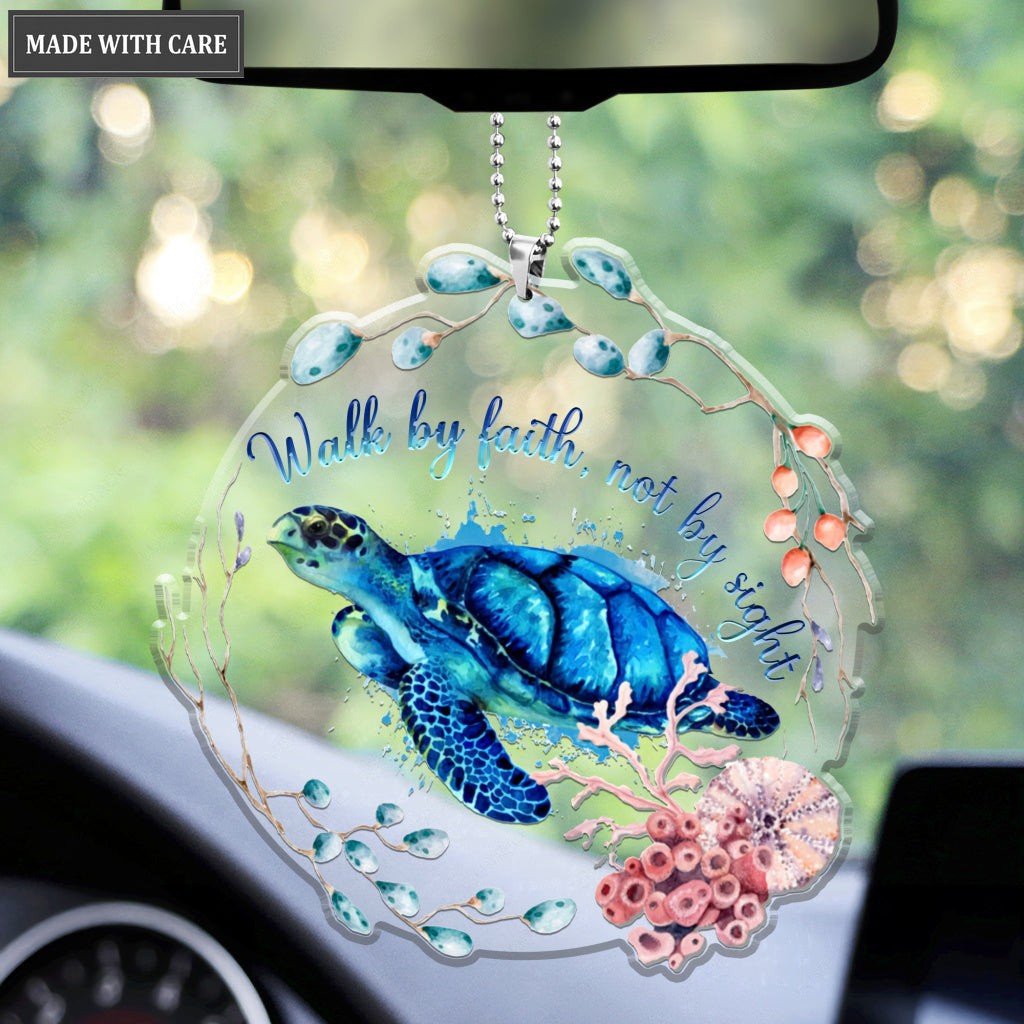 Turtle And Seashells Walk By Faith Not By Sight Ornament