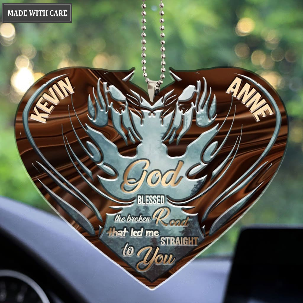 Lunvingrace M07 Horse Couple God Blessed Personalized Ornament