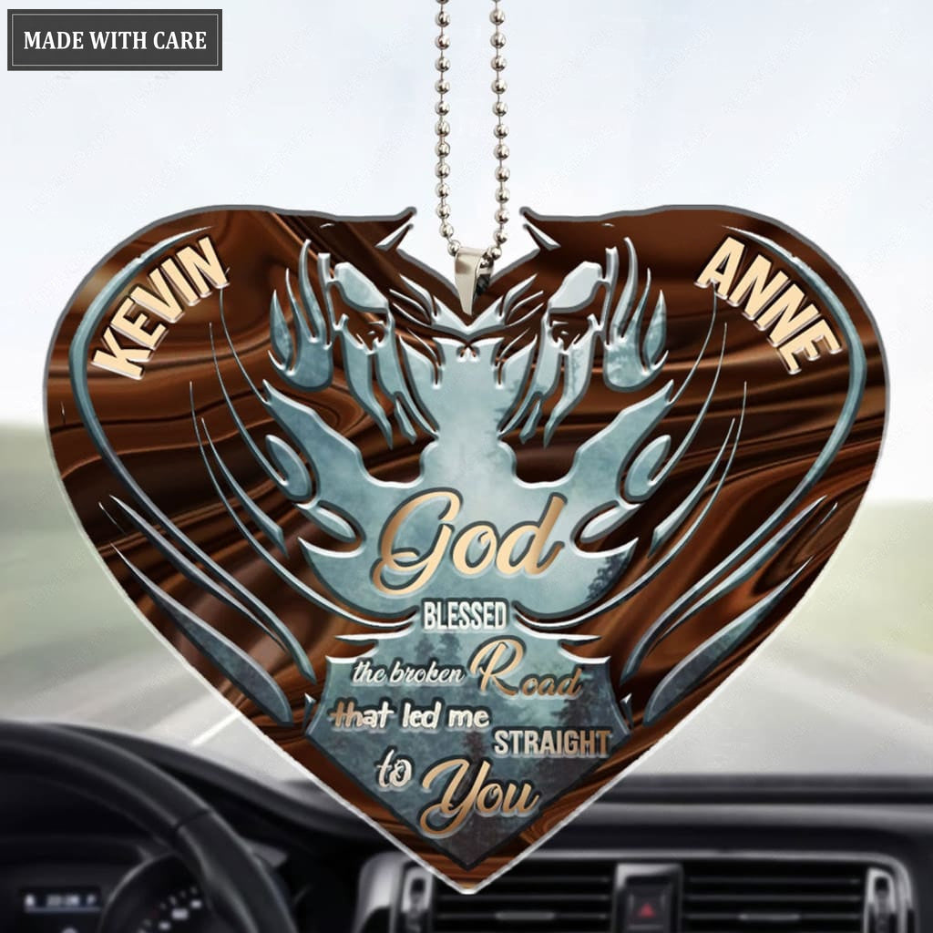 Lunvingrace M07 Horse Couple God Blessed Personalized Ornament