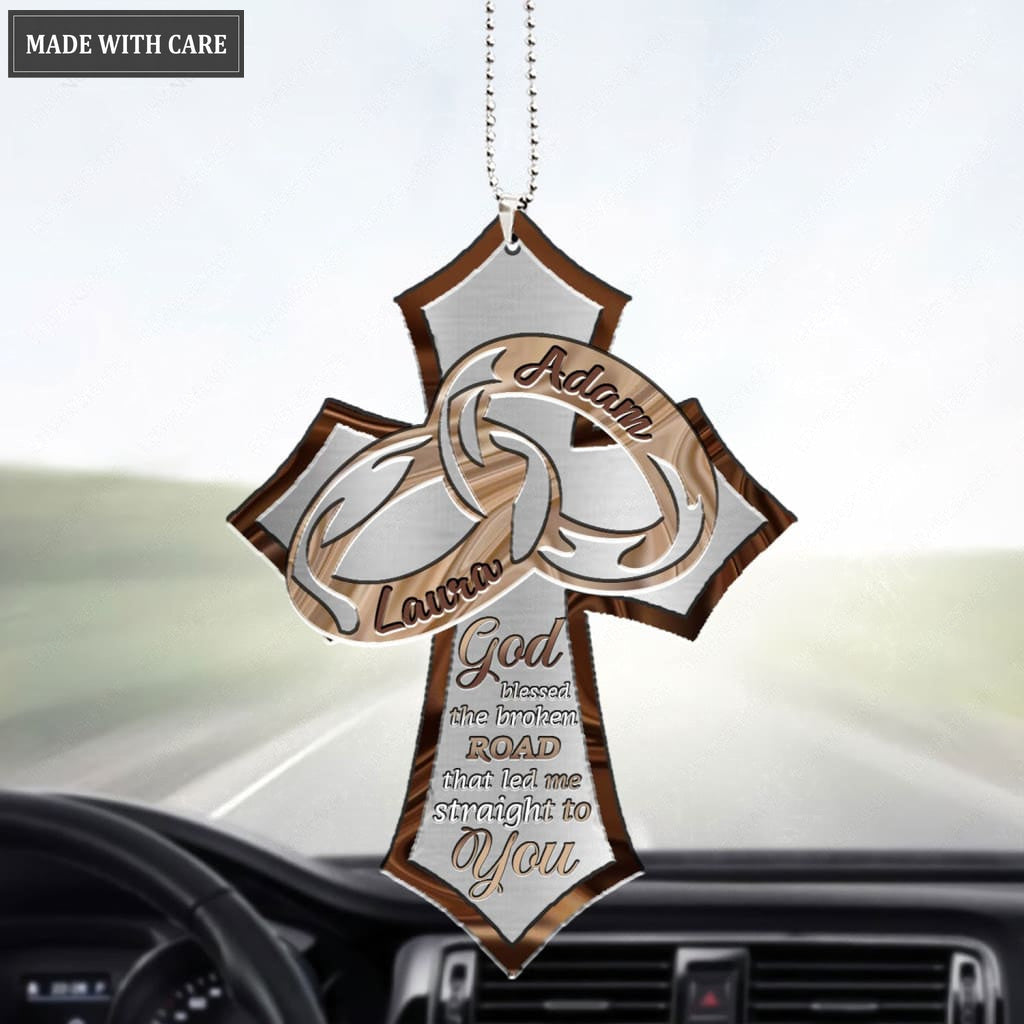 Lunvingrace M12 Wedding Anniversary God Blessed Personalized Couple Ornament