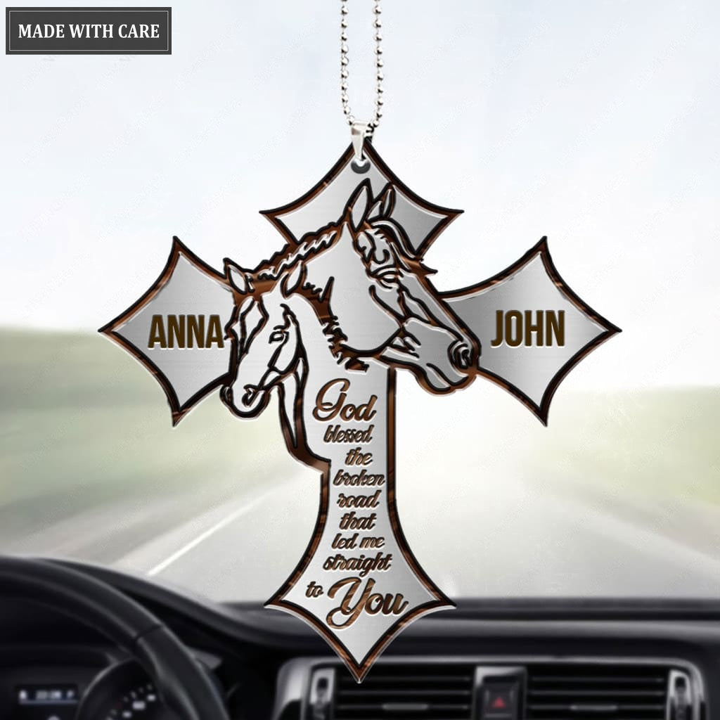 Luvingrace M11 Horse Couple God Blessed Personalized Ornament