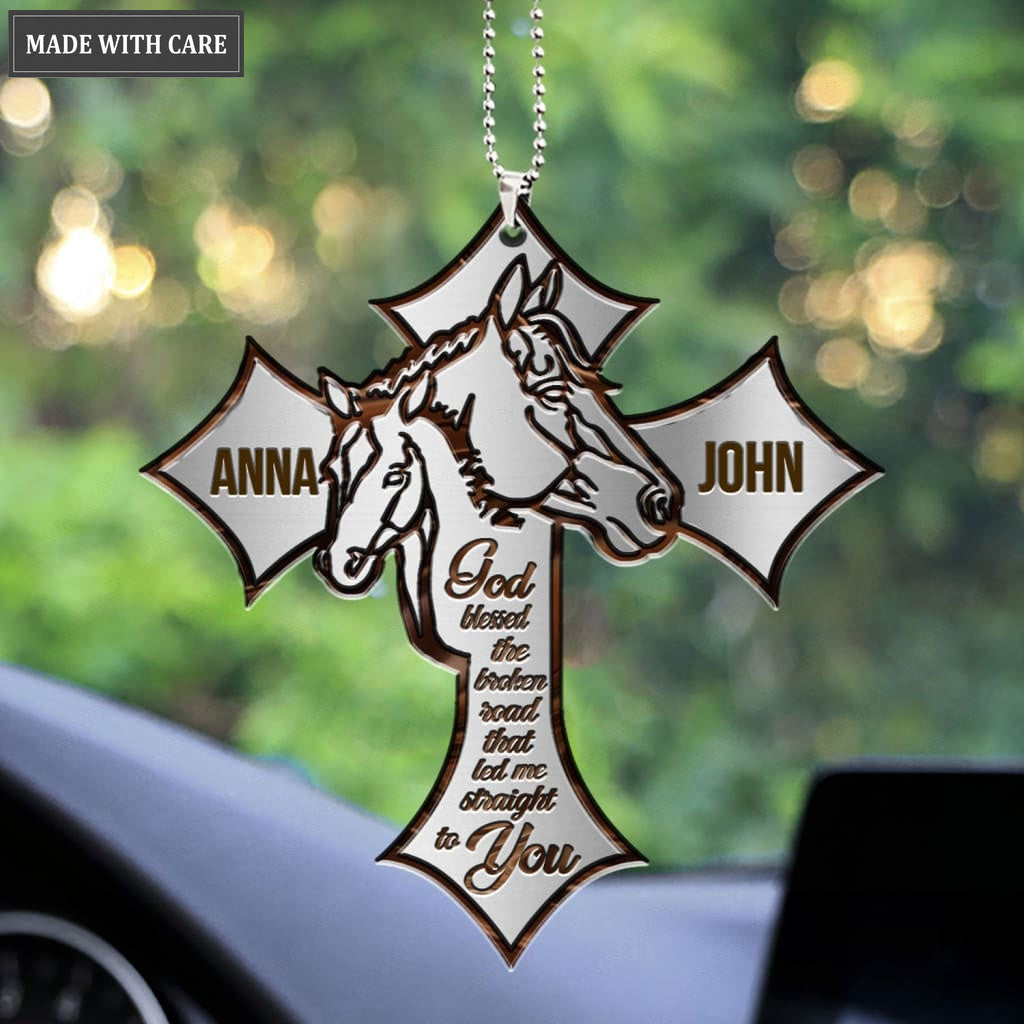 Luvingrace M11 Horse Couple God Blessed Personalized Ornament