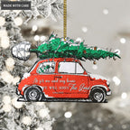 Car And Christmas Tree Serve The Lord Ornament