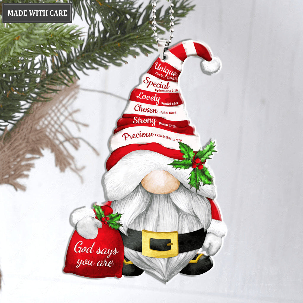 Christmas Gnome God Says You Are Ornament