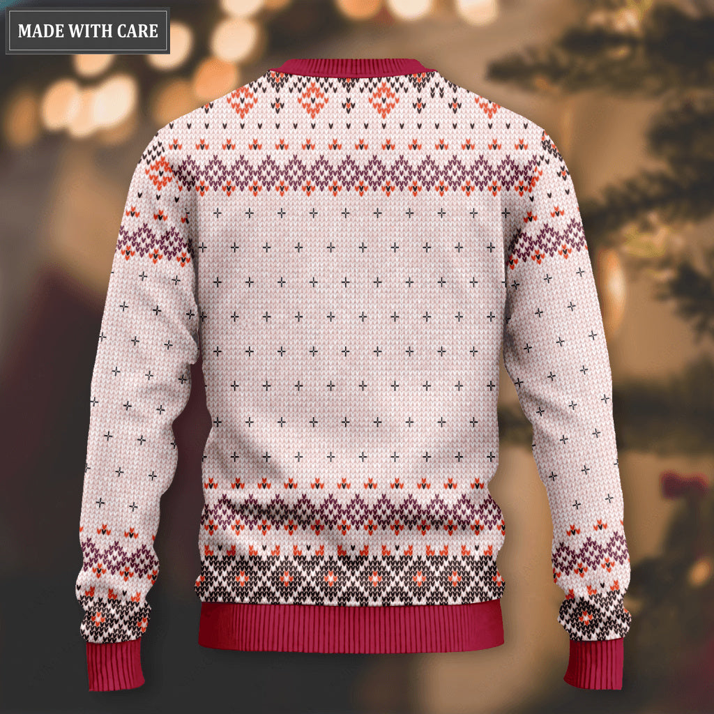 Vintage Christmas Pine Wool Knitted Pattern Wish You A Merry Christmas Ugly Sweater