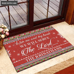 Christmas Holiday Serve The Lord Personalized Doormat