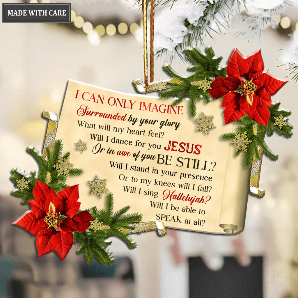 Poinsettia And Song Lyrics Ornament