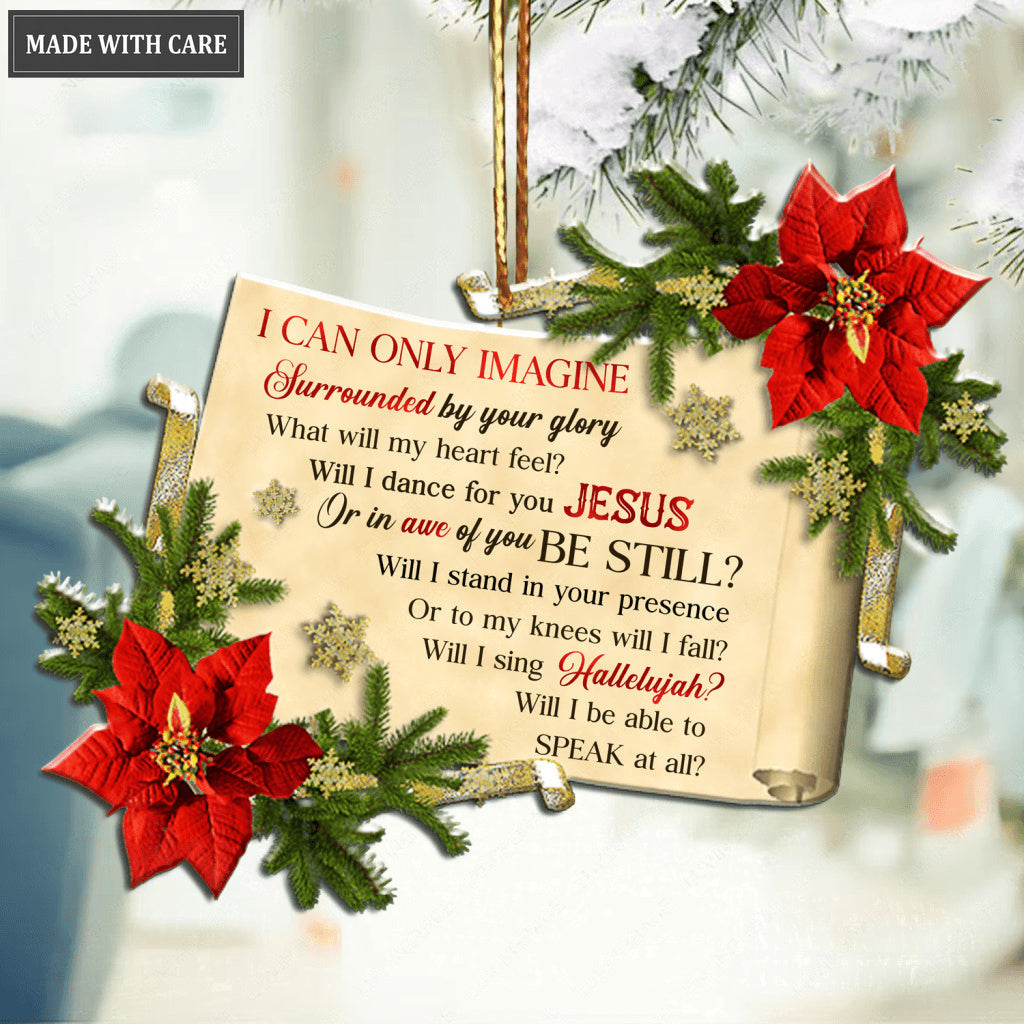 Poinsettia And Song Lyrics Ornament