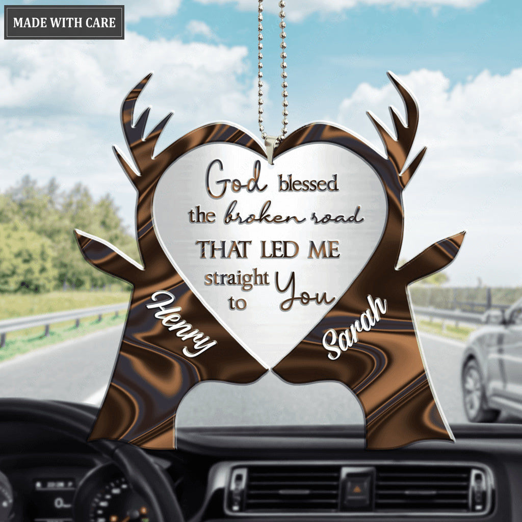 Kiss Couples Deer God Blessed Personalized Ornament