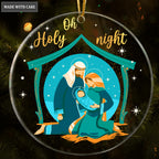 Native Scene Christmas Oh Holy Night Transparent Ornament