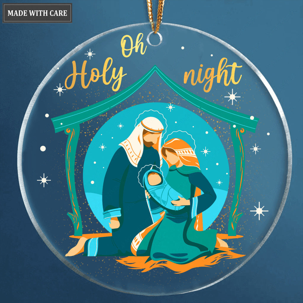 Native Scene Christmas Oh Holy Night Transparent Ornament