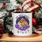 Purple Flower Christmas Oh Holy Night Mug