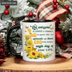 Sunflower Cross Butterfly Thank God Everyday Mug
