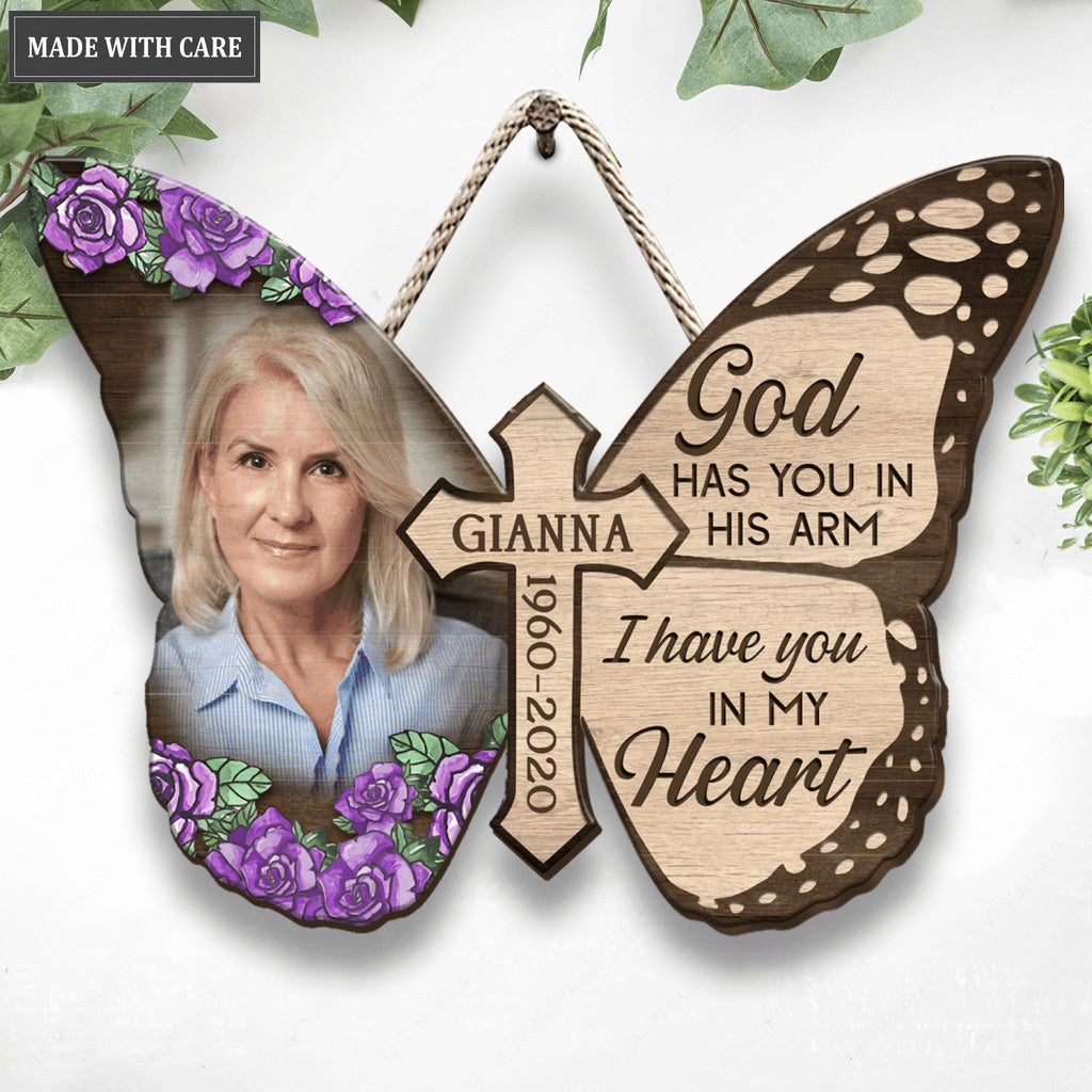 Memorial Butterfly Customized Shape Wooden Sign