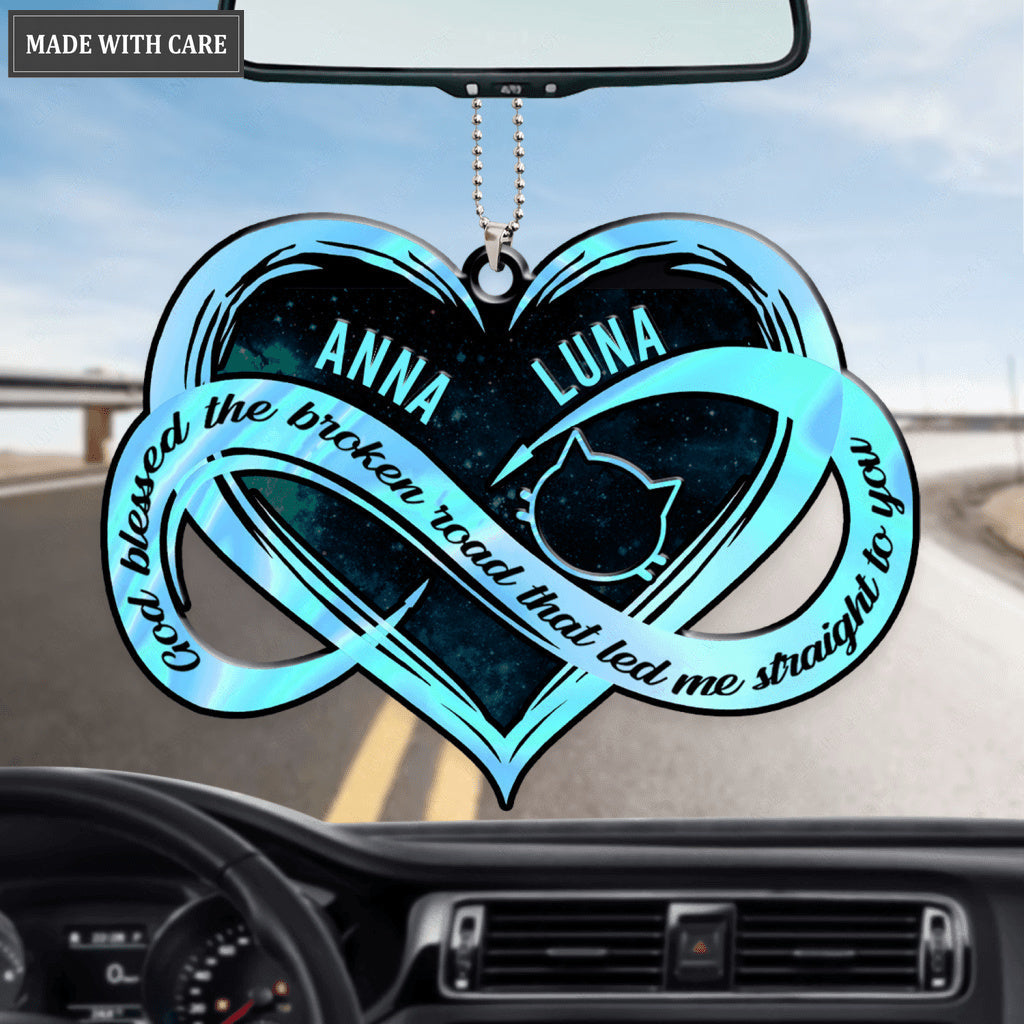 Personalized Cat Lovers Hologram Infinity Memorial Ornament