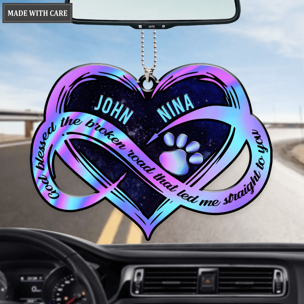Personalized Dog Lovers Hologram Infinity Heart Ornament