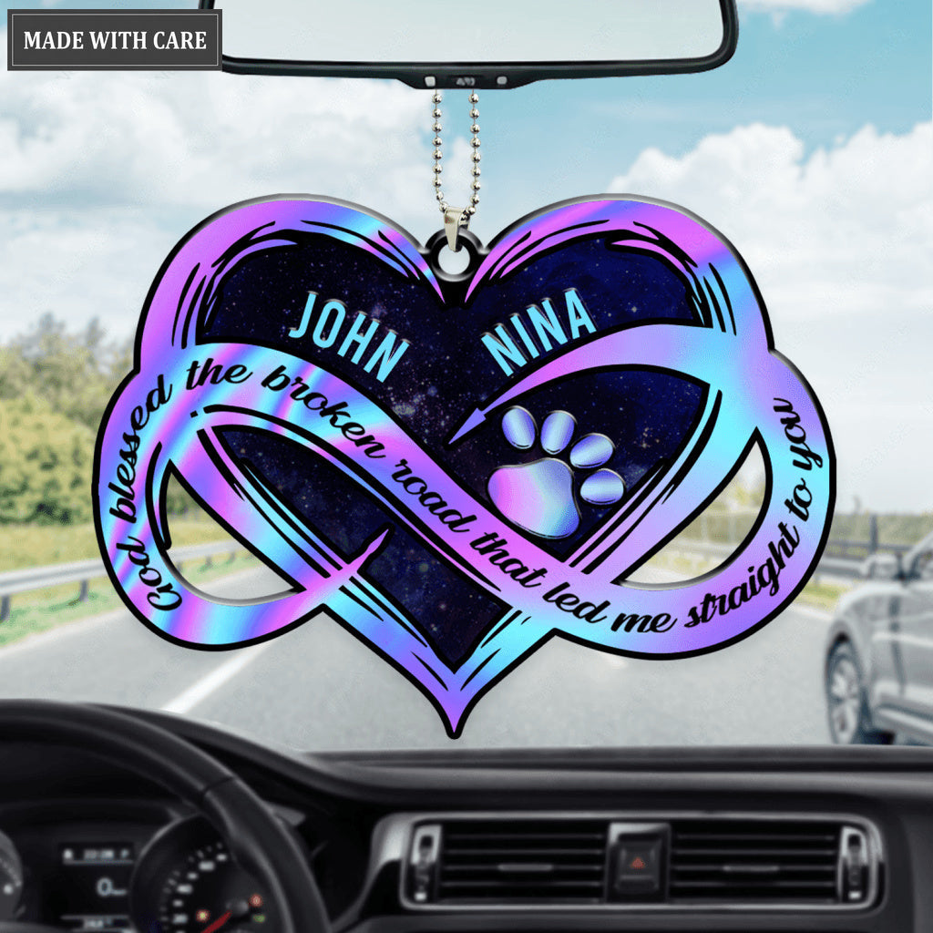 Personalized Dog Lovers Hologram Infinity Heart Ornament