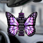 God Says You Are Cross Rainbow Butterfly Christian Ornament