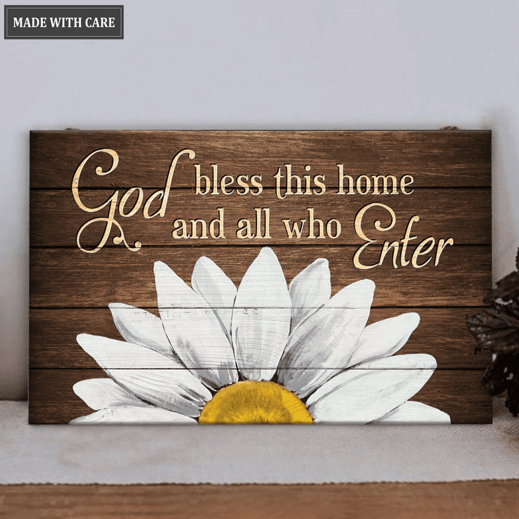 Bless This Home Wood Rectangle Sign