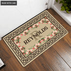 Family Floral Personalized Door Mat