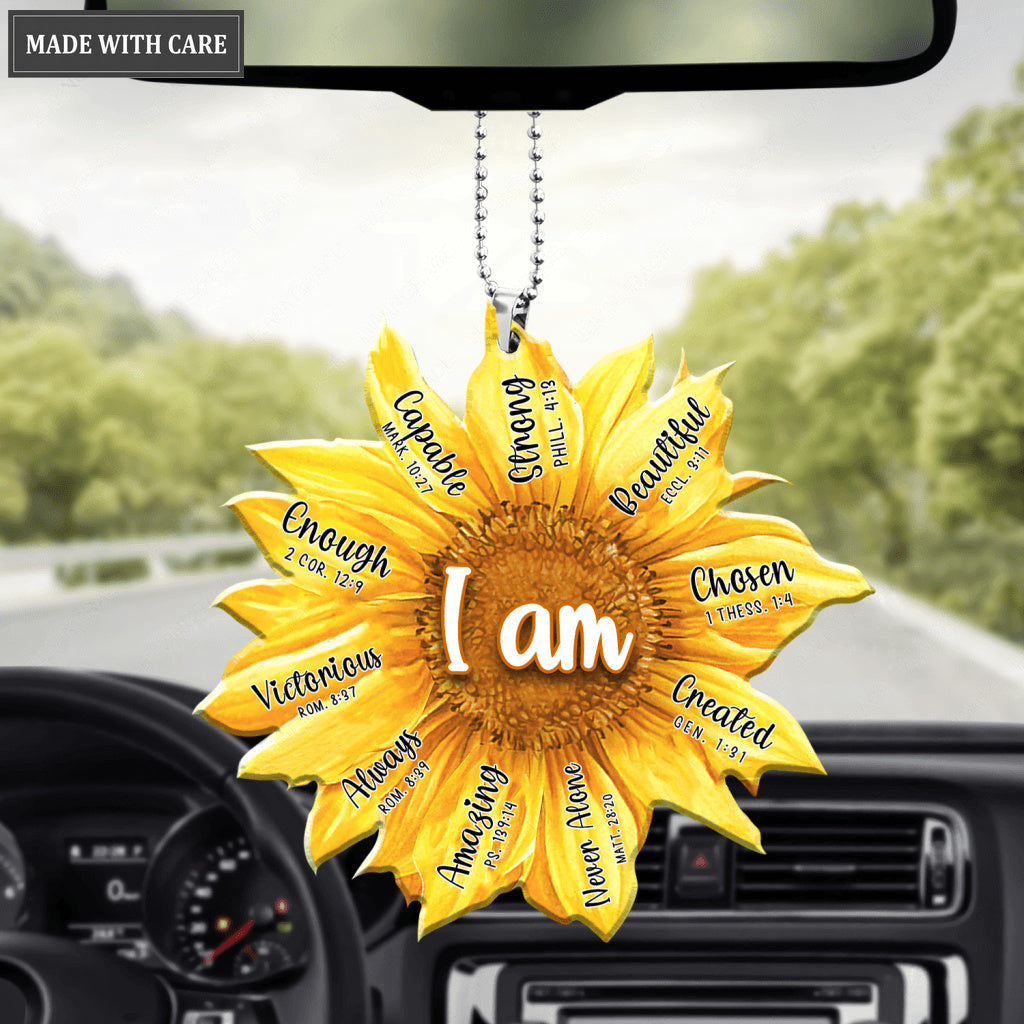 I Am Inspiration Bible Verse Sunflower Ornament
