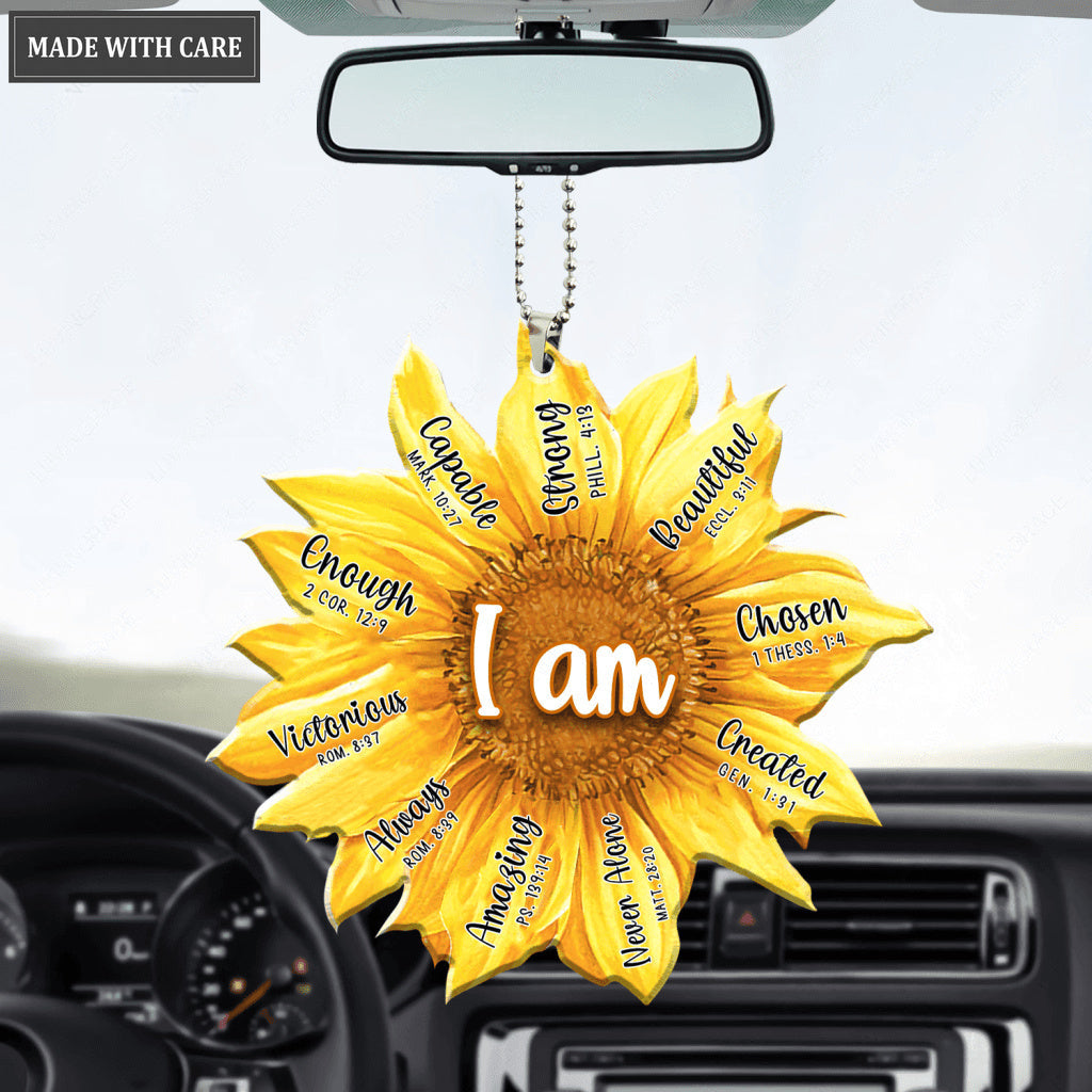 I Am Inspiration Bible Verse Sunflower Ornament