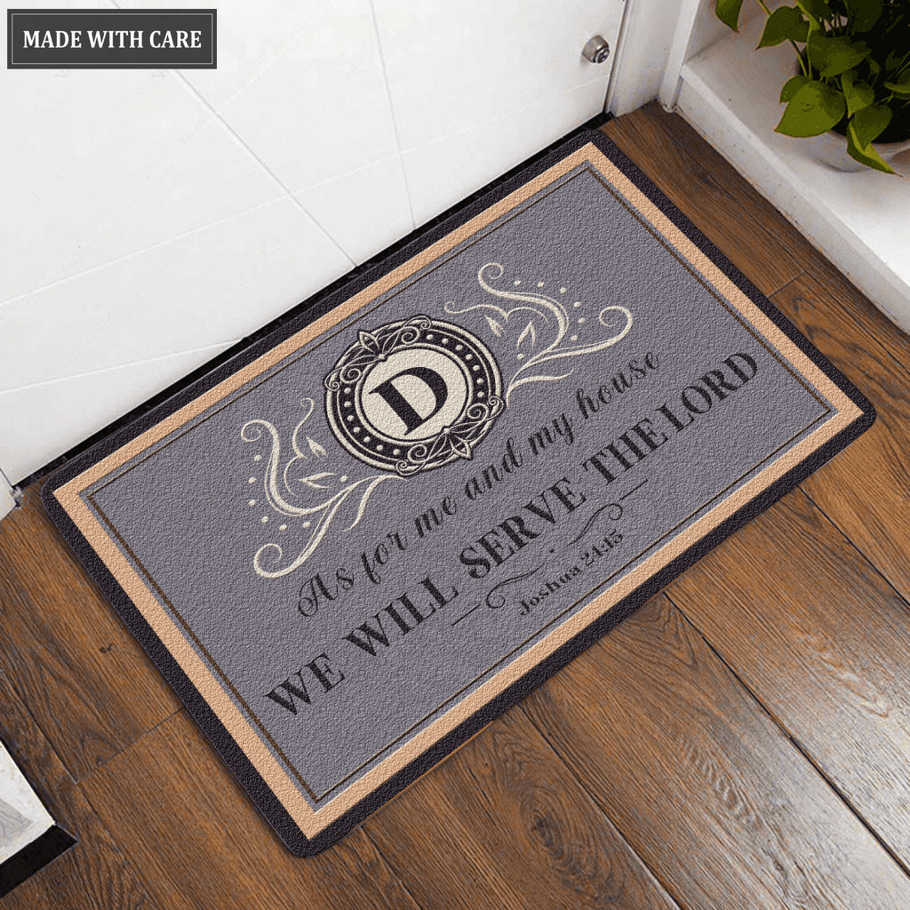 Monogram Griseldis Serve The Lord Personalized Doormat