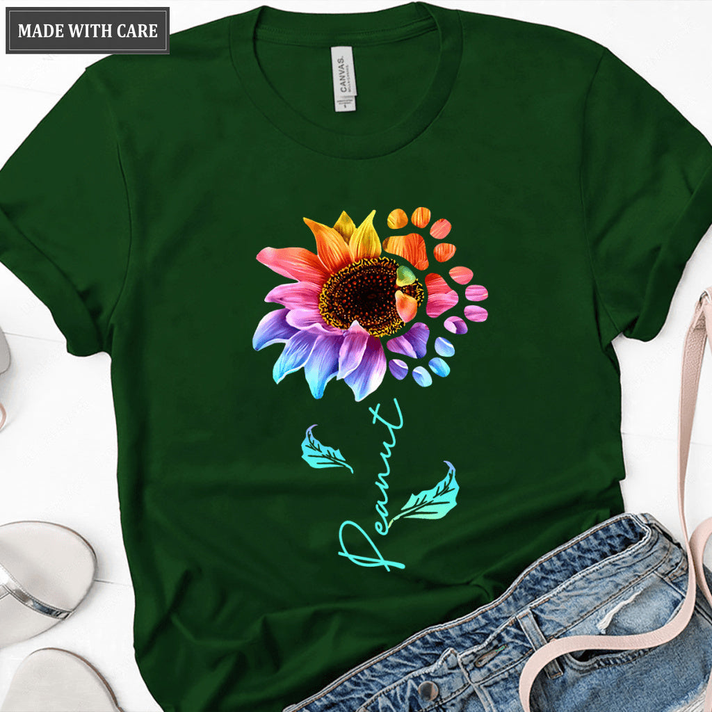 Rainbow Dog Sunflower - Personalized Custom Unisex T-Shirt/Hoodie