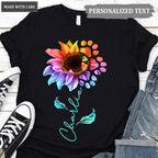 Rainbow Dog Sunflower - Personalized Custom Unisex T-Shirt/Hoodie