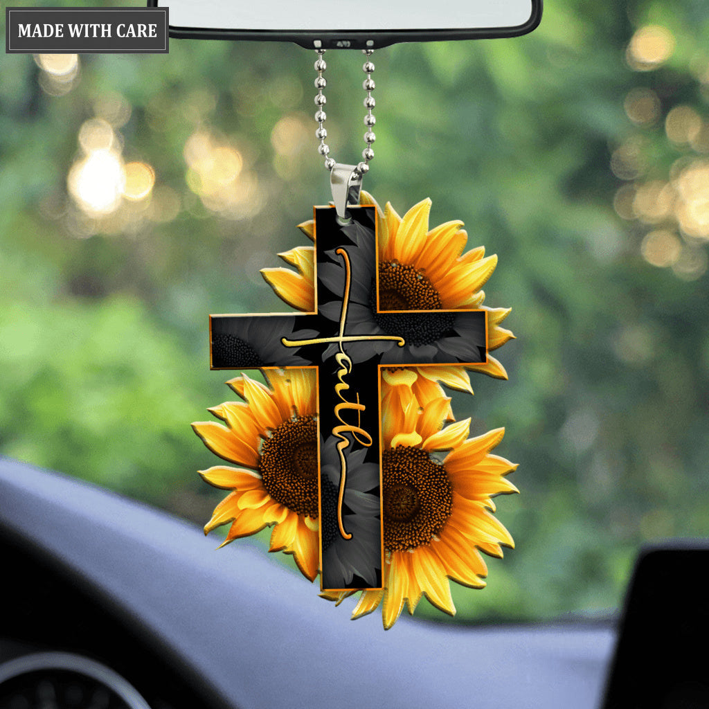 Faith Sunflower Car Hanging Ornament