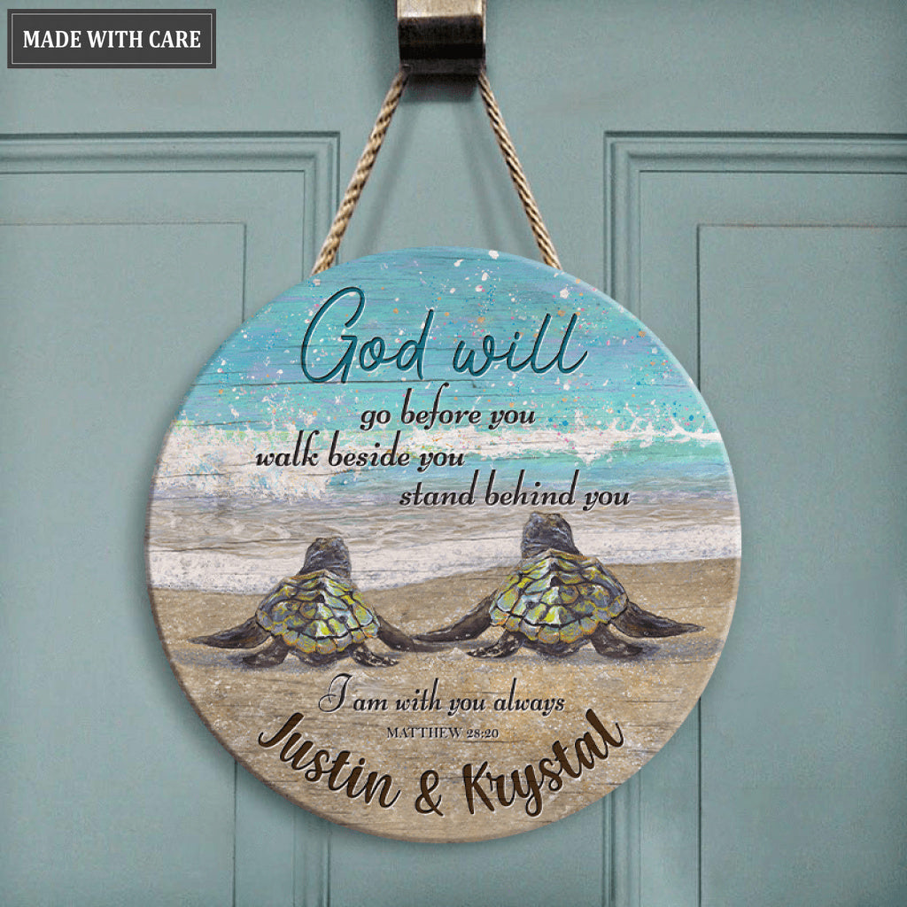 God Is Always With You Personalized Circle Sign