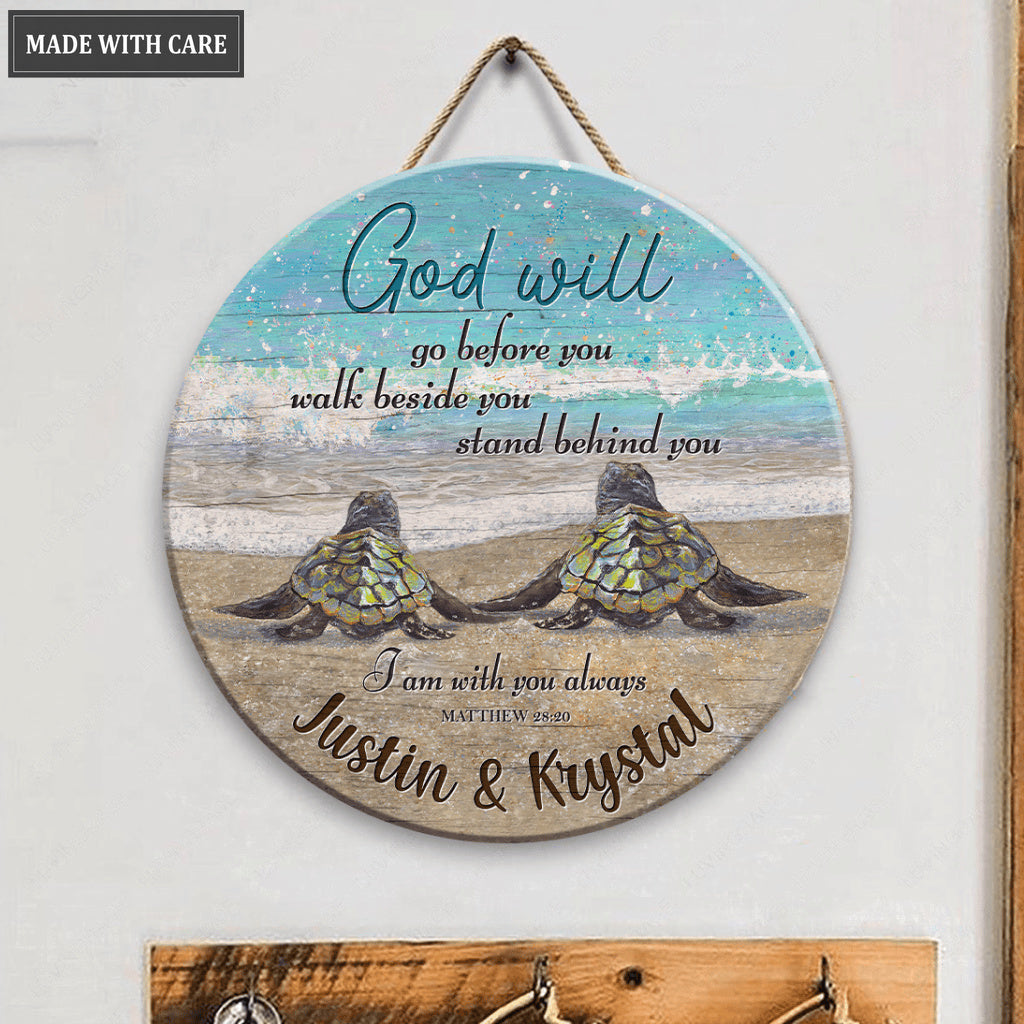 God Is Always With You Personalized Circle Sign