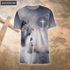 Blue Lion Christ Jesus Cross Way Maker Miracle Worker Hoodie