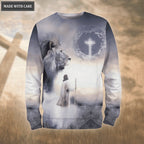 Blue Lion Christ Jesus Cross Way Maker Miracle Worker Hoodie
