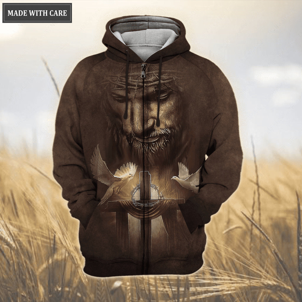 Christ Jesus Dove Cross Walk By Faith Not By Sight Hoodie