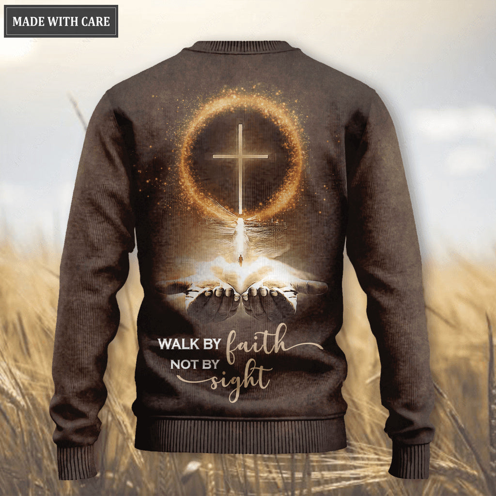 Christ Jesus Dove Cross Walk By Faith Not By Sight Wool Sweatshirt