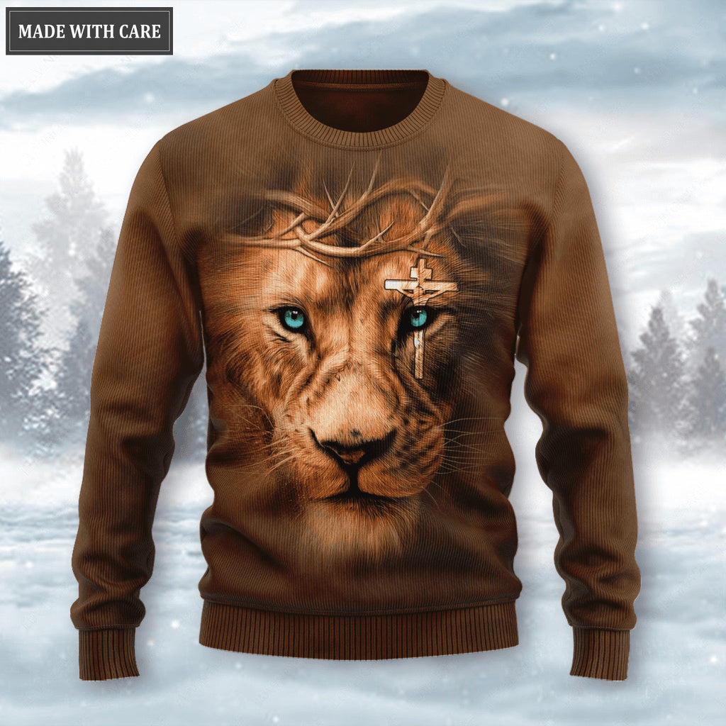 Cross Lion Crown Way Maker Miracle Worker Wool Sweatshirt