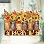 Printfamily M127 Sunflower God Says You Are Ornament
