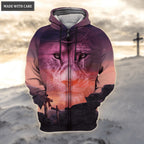 Sunset Cross Lion Let Your Faith Be Bigger Than Your Fear Hoodie
