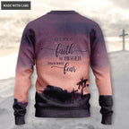 Sunset Cross Lion Let Your Faith Be Bigger Than Your Fear Wool Sweatshirt