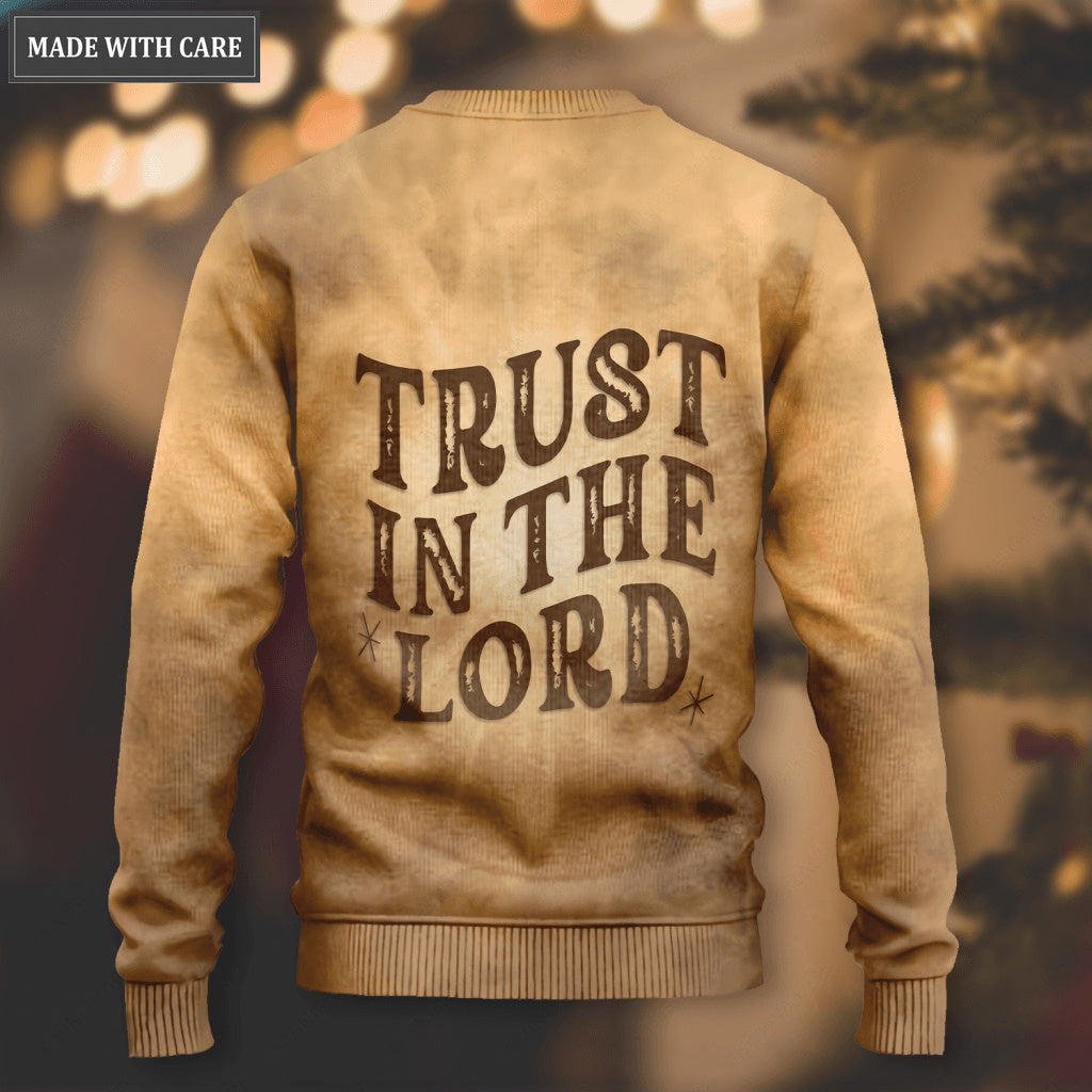 Vintage Jesus Cross Trust In The Lord Wool Sweatshirt
