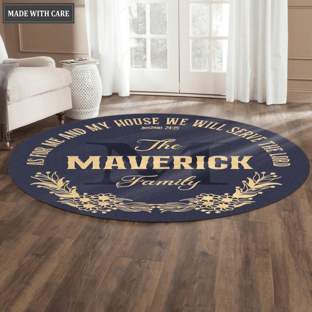 Personalized Serve The Lord Round Rug