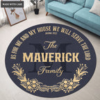 Personalized Serve The Lord Round Rug