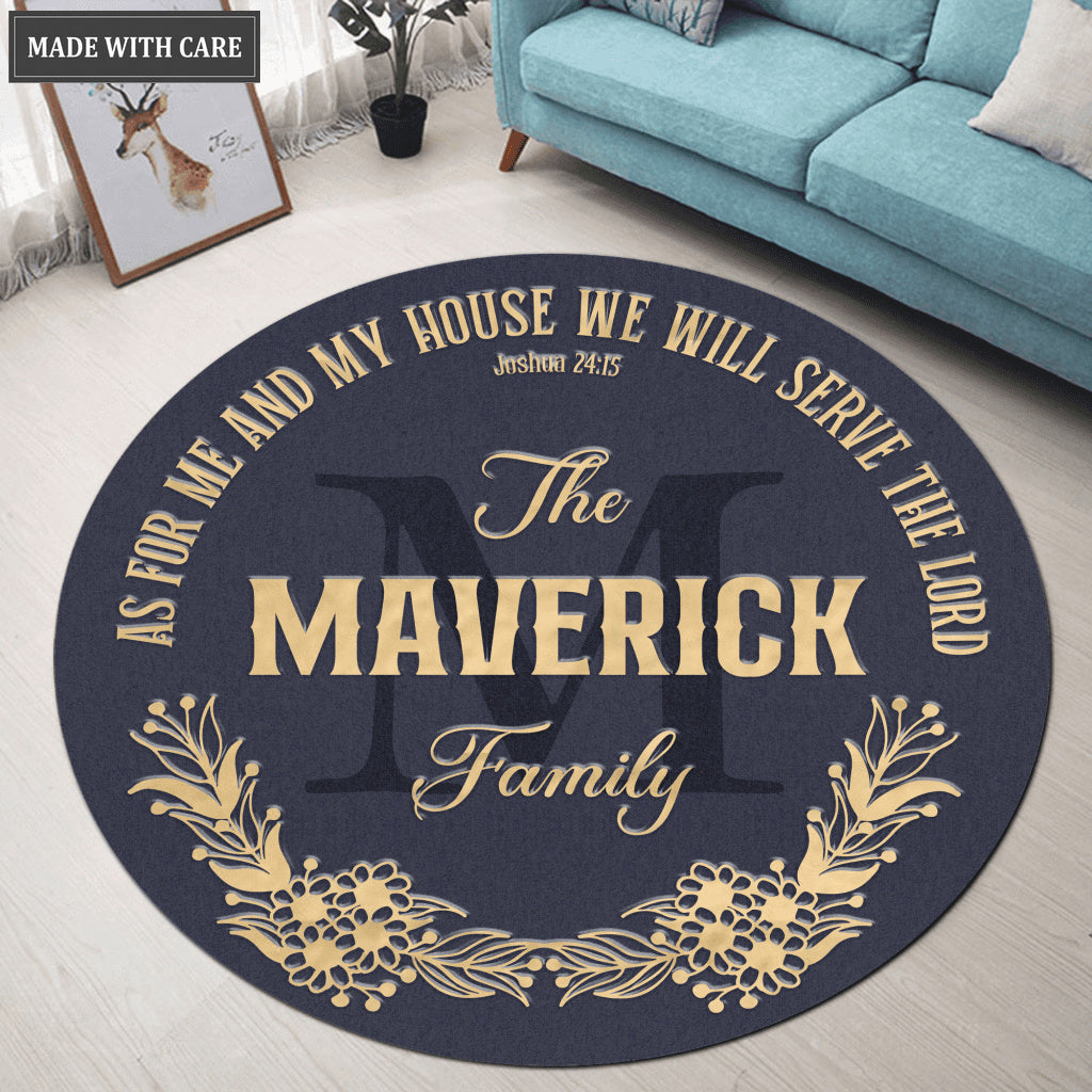 Personalized Serve The Lord Round Rug