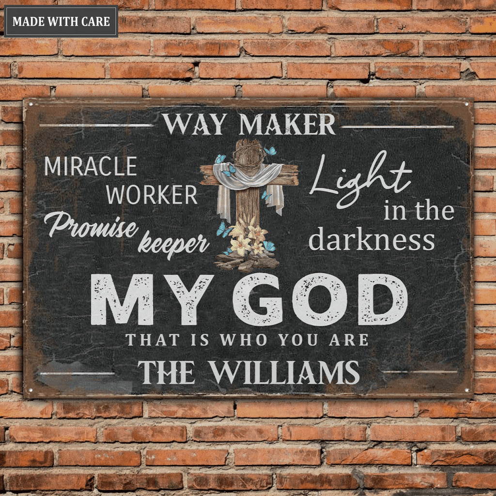 Personalized Flower Way Maker Metal Rectangle Sign