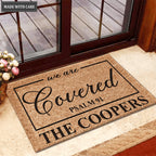 Personalized We Are Covered Psalm 91 Doormat