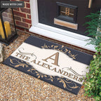 Luvingrace M26 Decorative Monogram Collection Family Name Personalized Doormat