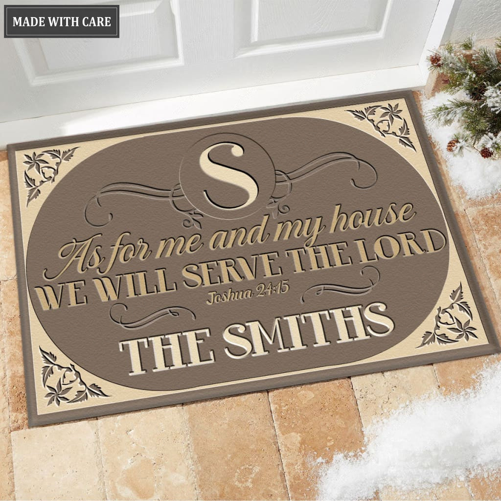 Printfamily M32 Decorative Monogram Collection As For My House Personalized Doormat