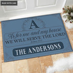 Printfamily M36 Elegant Monogram Collection As For My House Personalized Doormat