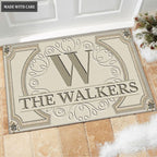 Luvingrace M37 Elegant Monogram Collection Family Name Personalized Doormat